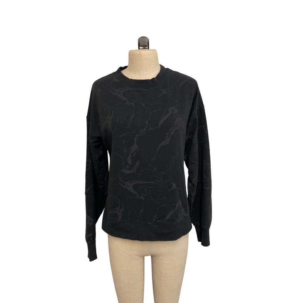 All In Motion Black Marble Print Athletic Sweatshirt S Pullover Cool Sweater